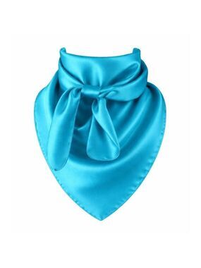 Turquoise Blue Wild Rag Scarf 35x35 Satin Western Cowgirl Cowboy Bandana